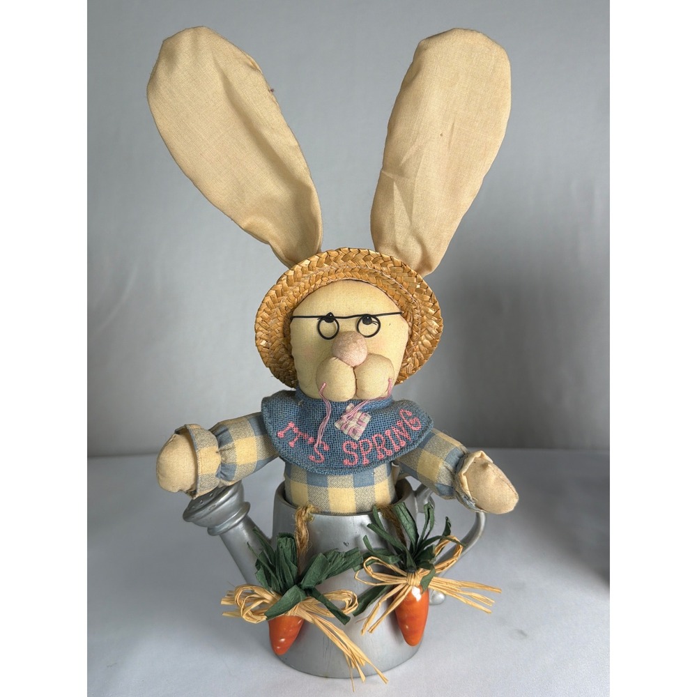 VINTAGE Main Of Joy Limited Farmer Bunny MTY INTERNATIONAL CO Watering Can